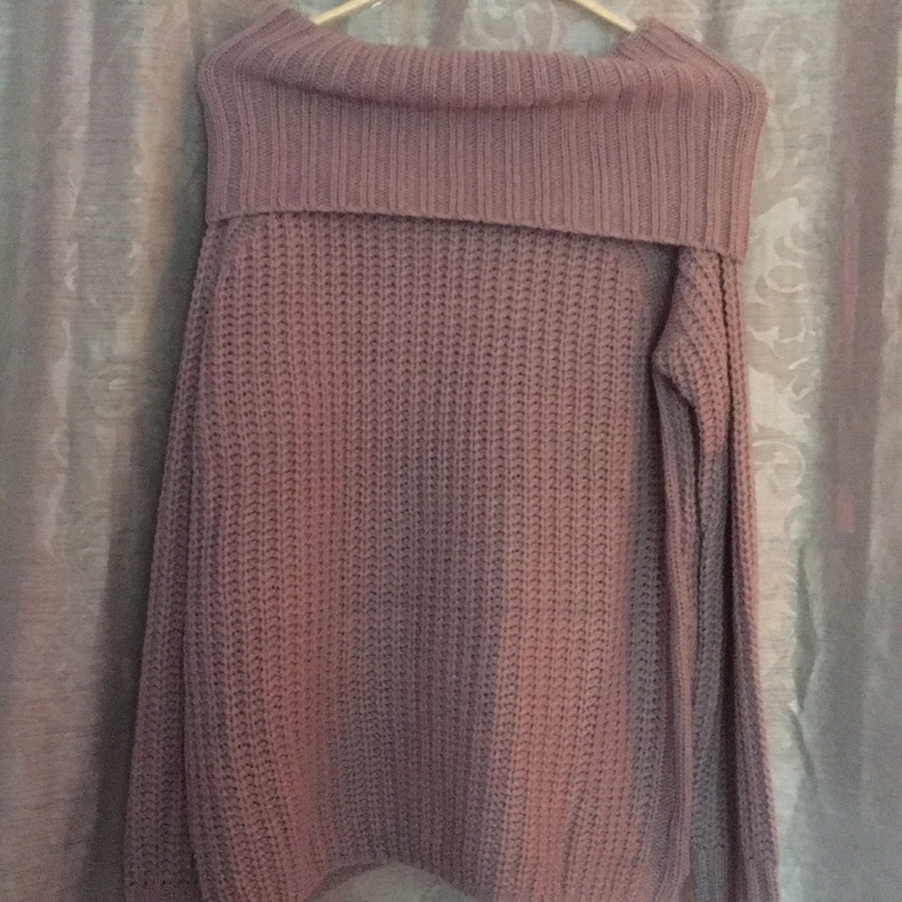 Purple Toned Off-the-Shoulder Sweater